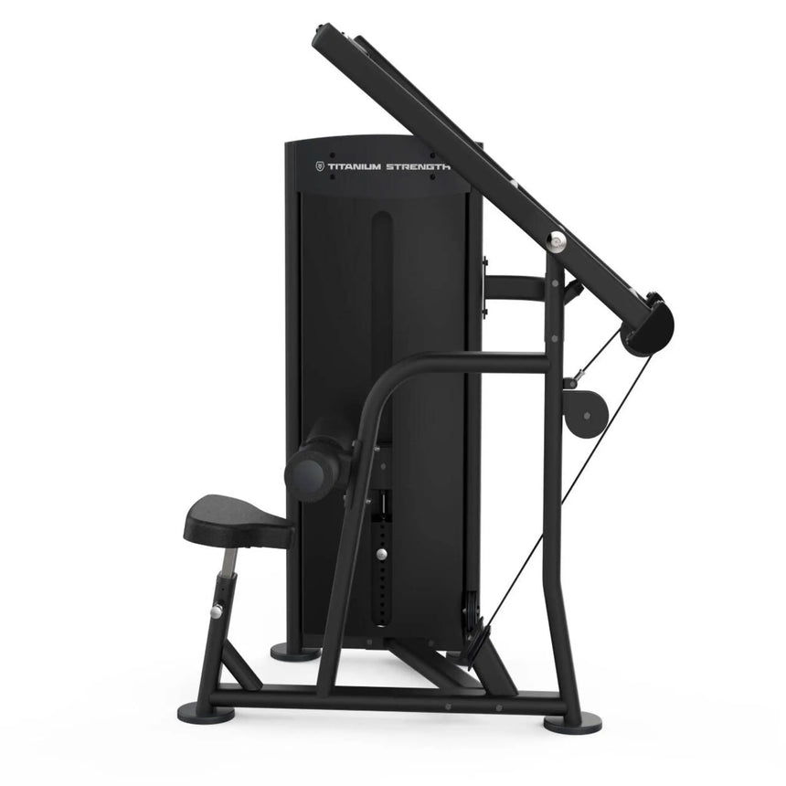Titanium Strength Black Series Selectorized Lat Pulldown – Commercial Back Training Machine Titanium Strength