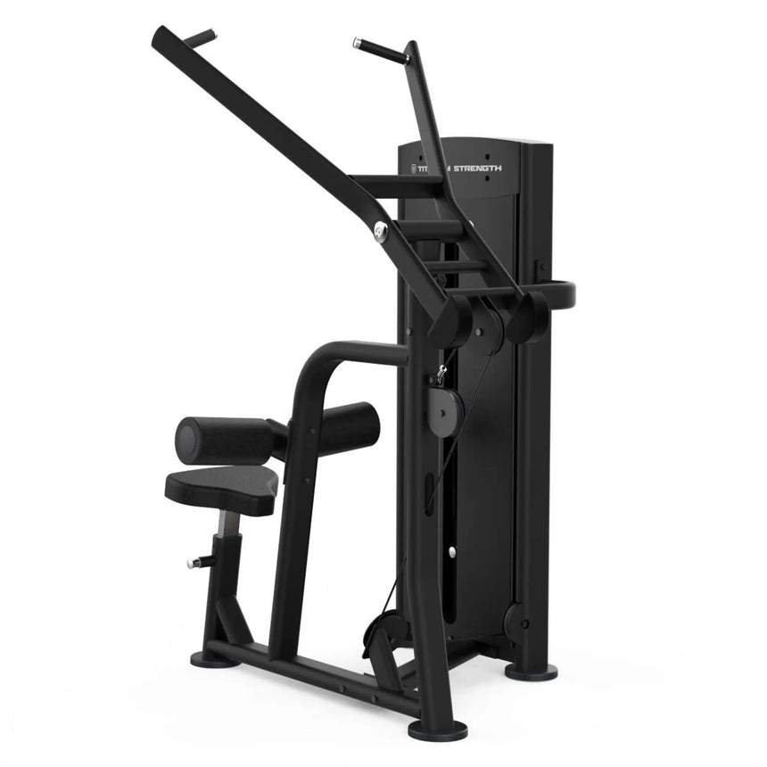 Titanium Strength Black Series Selectorized Lat Pulldown – Commercial Back Training Machine Titanium Strength