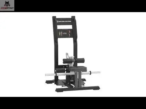 Titanium Strength MaxGlute Pro Hip Thrust im Stehen in Frontansicht mit Standplattform und Polstern, schwarz