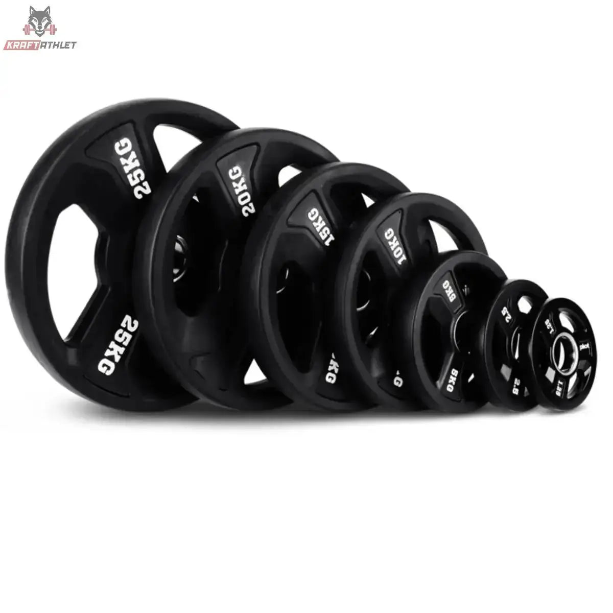 Titanium Strength Premium Tri-Grip Scheiben-Set 60 kg aufgereiht mit Dreifachgriff, Ausführung 60 kg