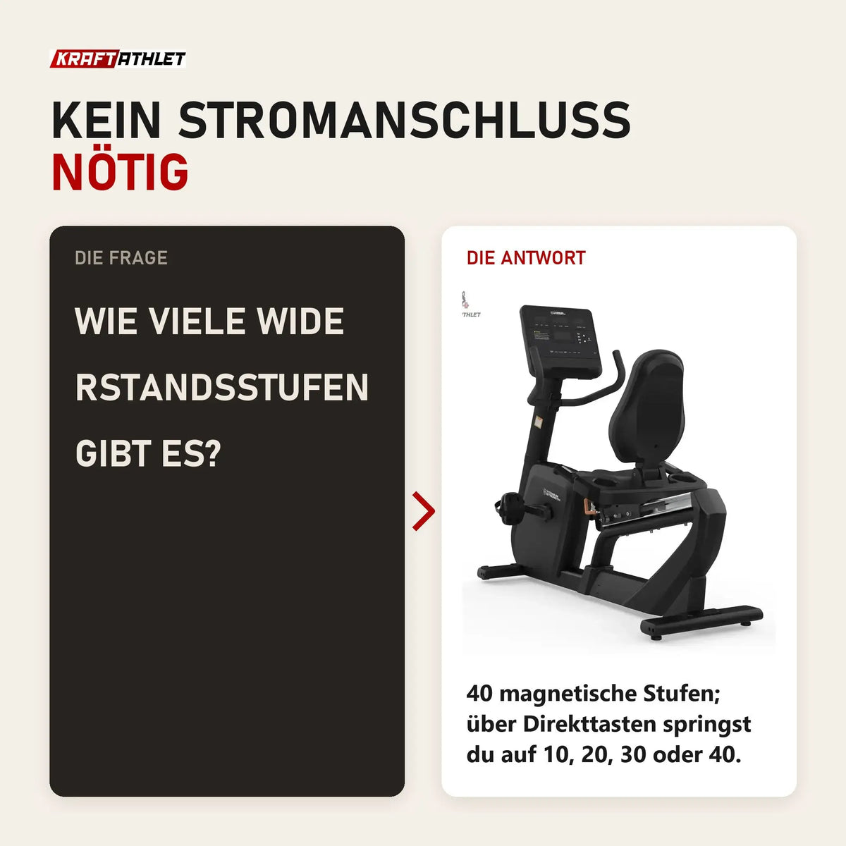 Frage und Antwort zu Titanium Strength RB1100 Liegeergometer Pro Series: Wie viele Widerstandsstufen gibt es?
