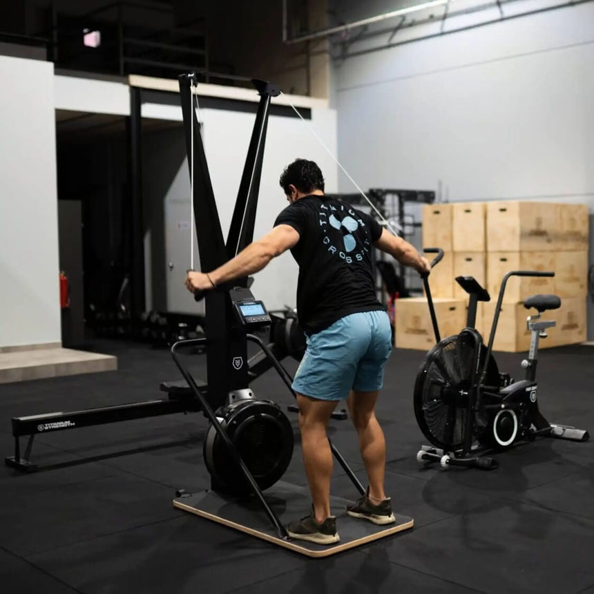 Titanium Strength Air Ski Trainer & Stand Cardio Ski Machine with Bluetooth Titanium Strength