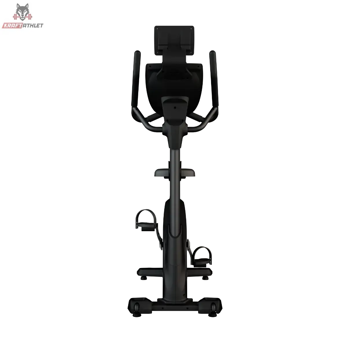 Titanium Strength ST2000 Ergometer Pro Series in Schwarz, Frontansicht mit Konsole, Lenker und Pedalen