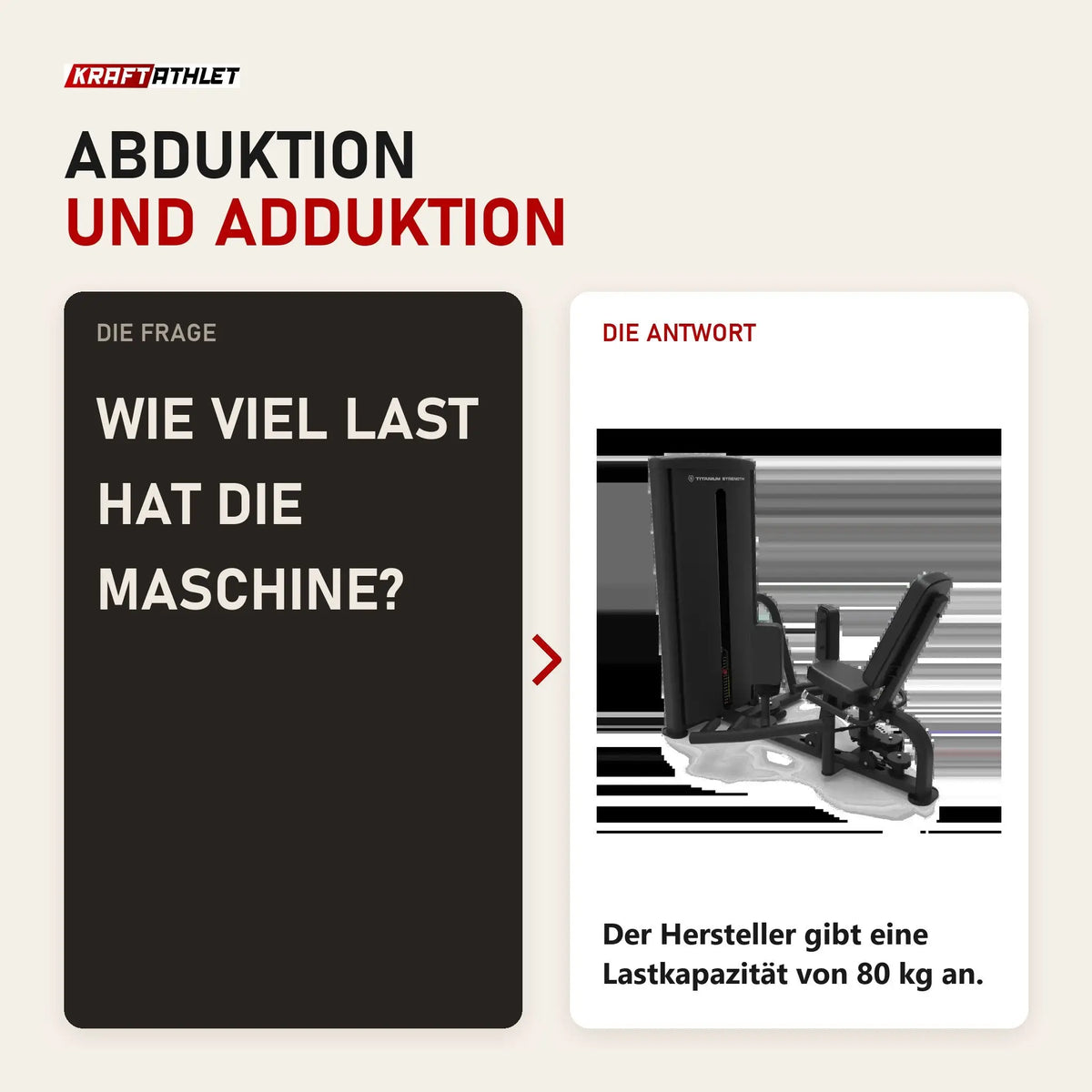 Frage und Antwort zu Titanium Strength TF9 Abduktor-Adduktor: Wie viel Last hat die Maschine?