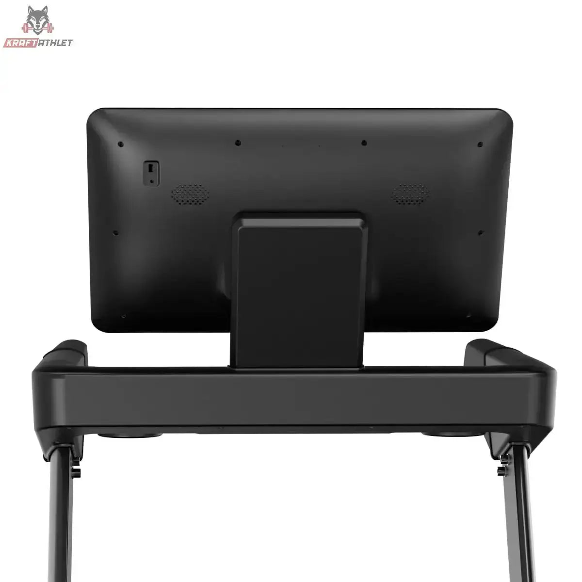 Titanium Strength TM1150T Laufband Pro Series, Rückseite des Touchscreens mit Halterung und Handläufen