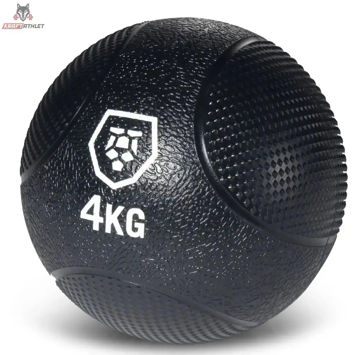 Titanium Strength TMB Medizinbälle: schwarzer 4-kg-Ball mit strukturierter Oberfläche, Nahansicht
