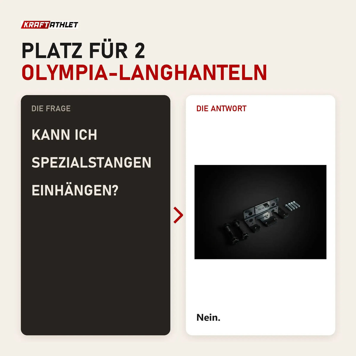 Frage und Antwort zu Younix Vertical 2 Bar Hanger Langhantel-Halter: Kann ich Spezialstangen einhängen?