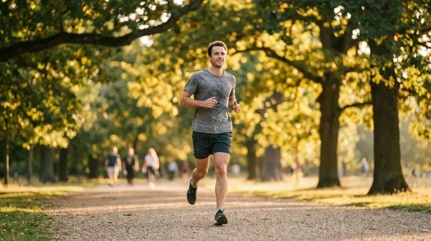 Des coureurs effectuant un footing tranquille en pleine nature – récupération active