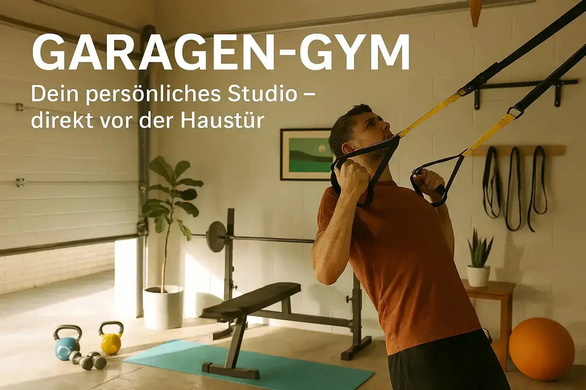 A fully equipped garage gym with strength training equipment