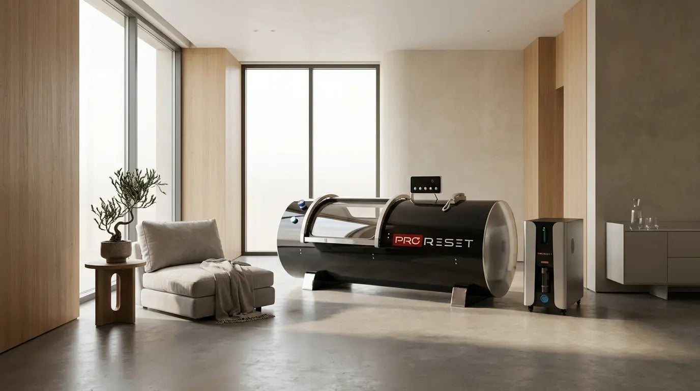 ProReset Orbit 2.0 Hard-Shell Hyperbare Sauerstoffkammer in einer modernen Recovery-Klinik
