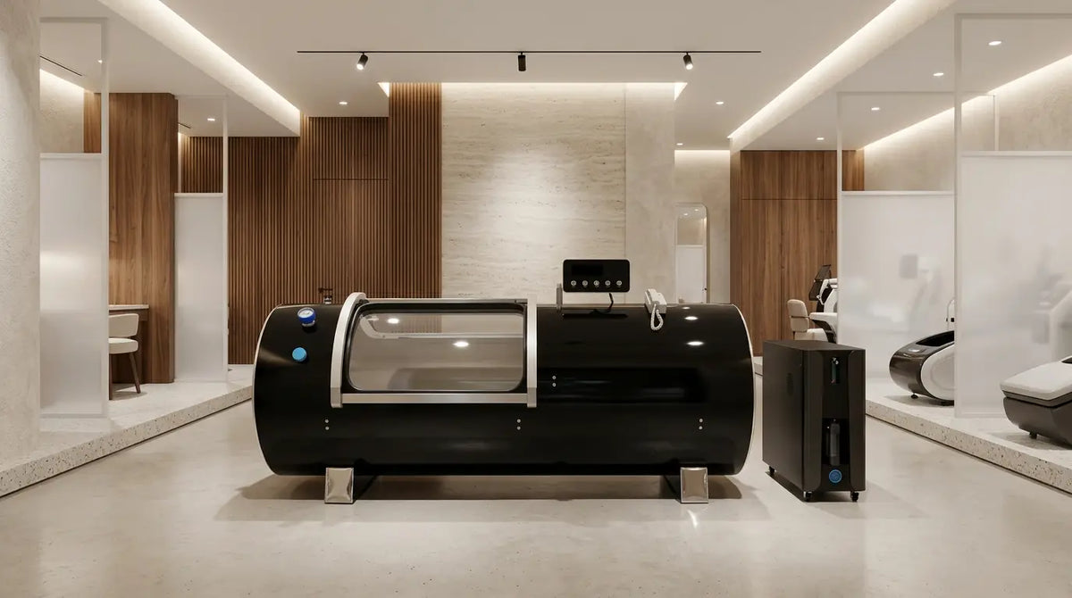 Hyperbaric oxygen chamber as the centerpiece of a modern longevity and recovery center