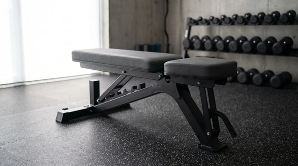 Verstellbare FID-Hantelbank mit schwarzem Stahlrahmen im modernen Home-Gym