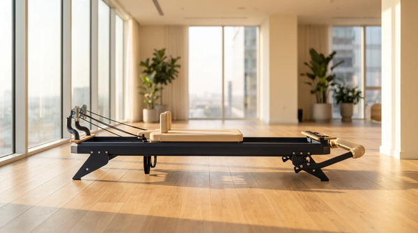 Hegren TALMA 62 Pilates Reformer mit Stahlrahmen in einem modernen Studio