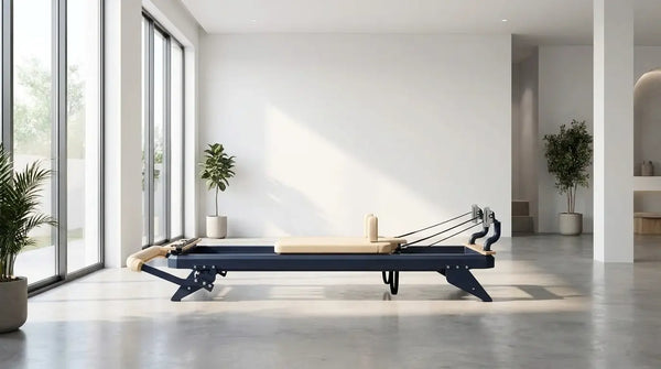 Hegren TALMA 62 Pilates Reformer mit Stahlrahmen in einem hellen Studio