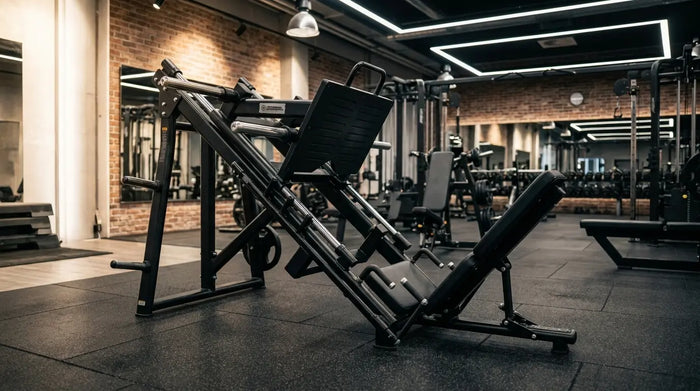 Plate-Loaded 45-Grad-Beinpresse im Studio