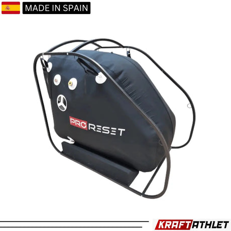 "ProReset Comfort seated hyperbaric chamber with external frame and reclining lounge chair."​

