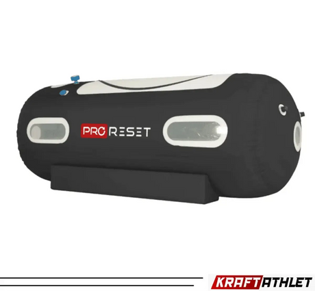 "ProReset Flow 80/90 portable hyperbaric chamber with options for seated and reclining positions."​

