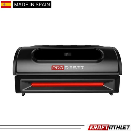 "ProReset NovaLight full body red light therapy bed with LCD touch controls and high-performance LEDs."​

