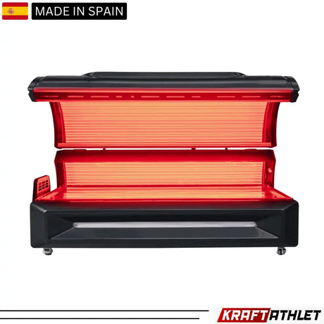 "ProReset NovaLight full body red light therapy bed with LCD touch controls and high-performance LEDs."​

