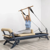 HEGREN Pilates Wooden Stick (1.10m) designed to enhance balance and flexibility during Reformer exercises