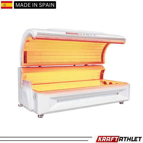 "ProReset NovaLight full body red light therapy bed with LCD touch controls and high-performance LEDs."​

