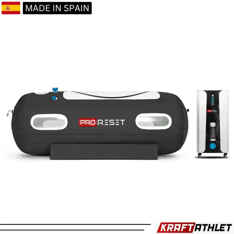 "ProReset Flow 80/90 portable hyperbaric chamber with options for seated and reclining positions."​

