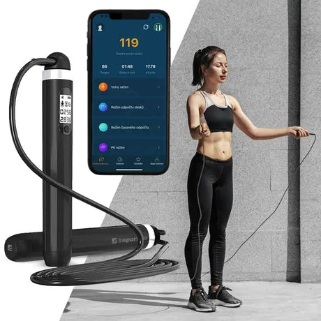 inSPORTline Smart Jump Rope Jumpsmart Bluetooth Skipping Rope InSportLine Smart Jump Rope Black