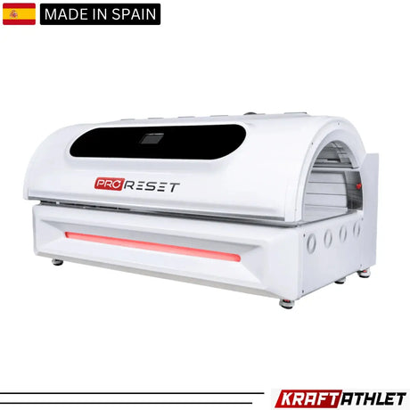 "ProReset NovaLight full body red light therapy bed with LCD touch controls and high-performance LEDs."​

