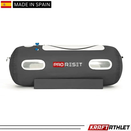 "ProReset Flow 80/90 portable hyperbaric chamber with options for seated and reclining positions."​

