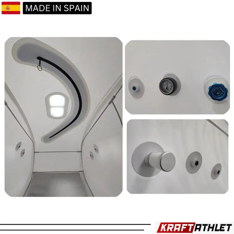 "ProReset Space wheelchair accessible hyperbaric chamber with foldable metal ramp and four viewing windows."​

