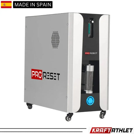 "ProReset Flow 80/90 portable hyperbaric chamber with options for seated and reclining positions."​

