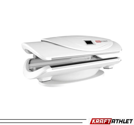 "ProReset AuraLight full body red light therapy bed with LCD touch controls and high-performance LEDs."​
