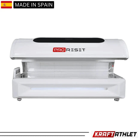 "ProReset NovaLight full body red light therapy bed with LCD touch controls and high-performance LEDs."​

