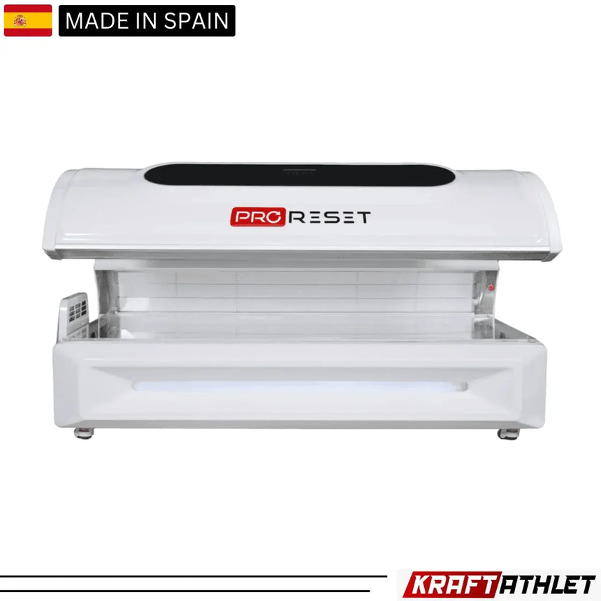 "ProReset NovaLight full body red light therapy bed with LCD touch controls and high-performance LEDs."​

