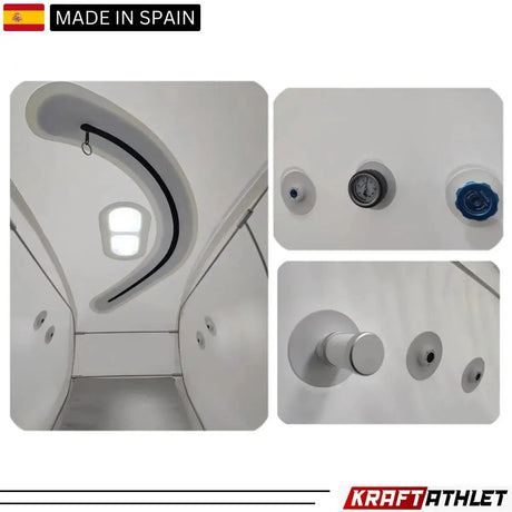 "ProReset Flow 80/90 portable hyperbaric chamber with options for seated and reclining positions."​

