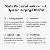 Starke Recovery-Funktionen: 5 Programme, 5 Saugstufen, kabellos und portabel, Rotlichttherapie
