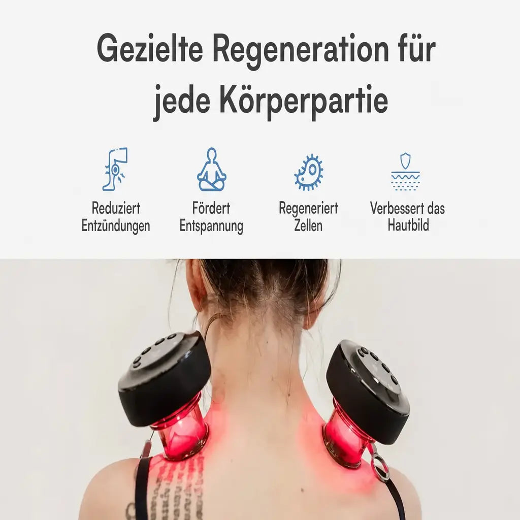 Gezielte Regeneration für jede Körperpartie: reduziert Entzündungen, fördert Entspannung, regeneriert Zellen, verbessert das Hautbild