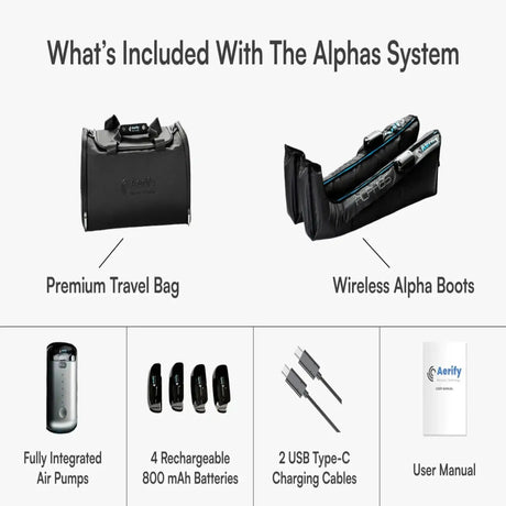 Aerify Recovery ALPHAS Recovery Boots System with Carry Bag Aerify Recovery Wireless Air Compression Recovery Boots