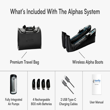 Aerify Recovery ALPHAS Recovery Boots System with Carry Bag Aerify Recovery Wireless Air Compression Recovery Boots