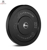 BP15 Olympische Bumper Plate Schwarz 15 KG Titanium Strength