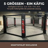 Bodenmontierter MMA-Käfig Oktagon – Ø 4–8 m  Gepolsterte Ecken Individualisierbar  Hergestellt in Frankreich Sportcom