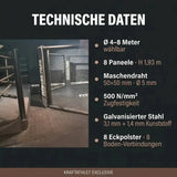 Bodenmontierter MMA-Käfig Oktagon – Ø 4–8 m  Gepolsterte Ecken Individualisierbar  Hergestellt in Frankreich Sportcom