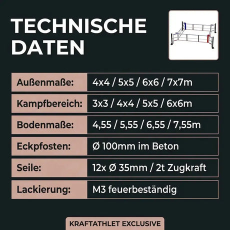 Ecofix Bodenmontierter Boxring – Professioneller Gym-Boxring Sportcom
