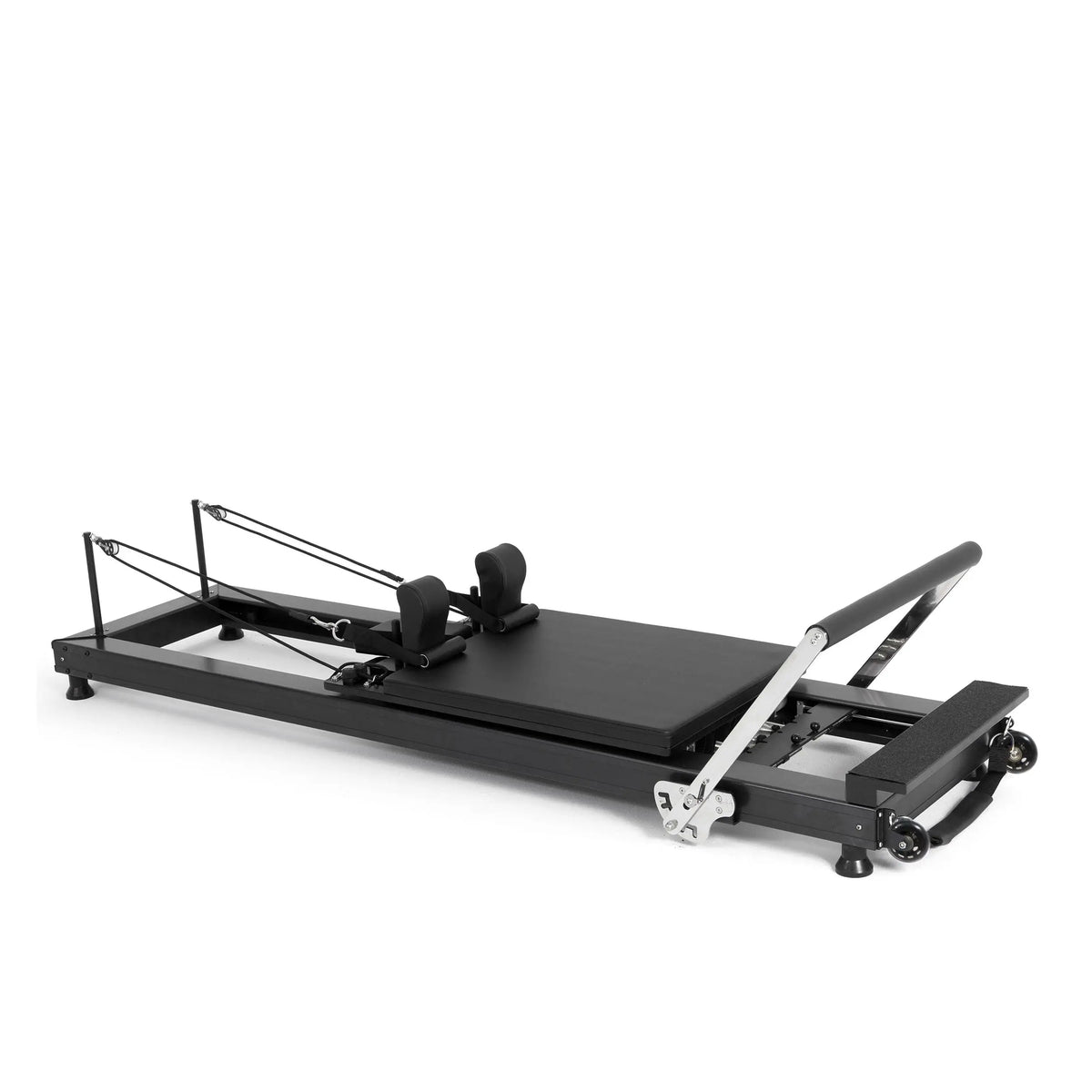 Elina Pilates HL1 Reformer aus eloxiertem Aluminium, Schrägansicht