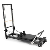Elina Pilates HL2 Reformer mit Tower aus eloxiertem Aluminium, Schrägansicht