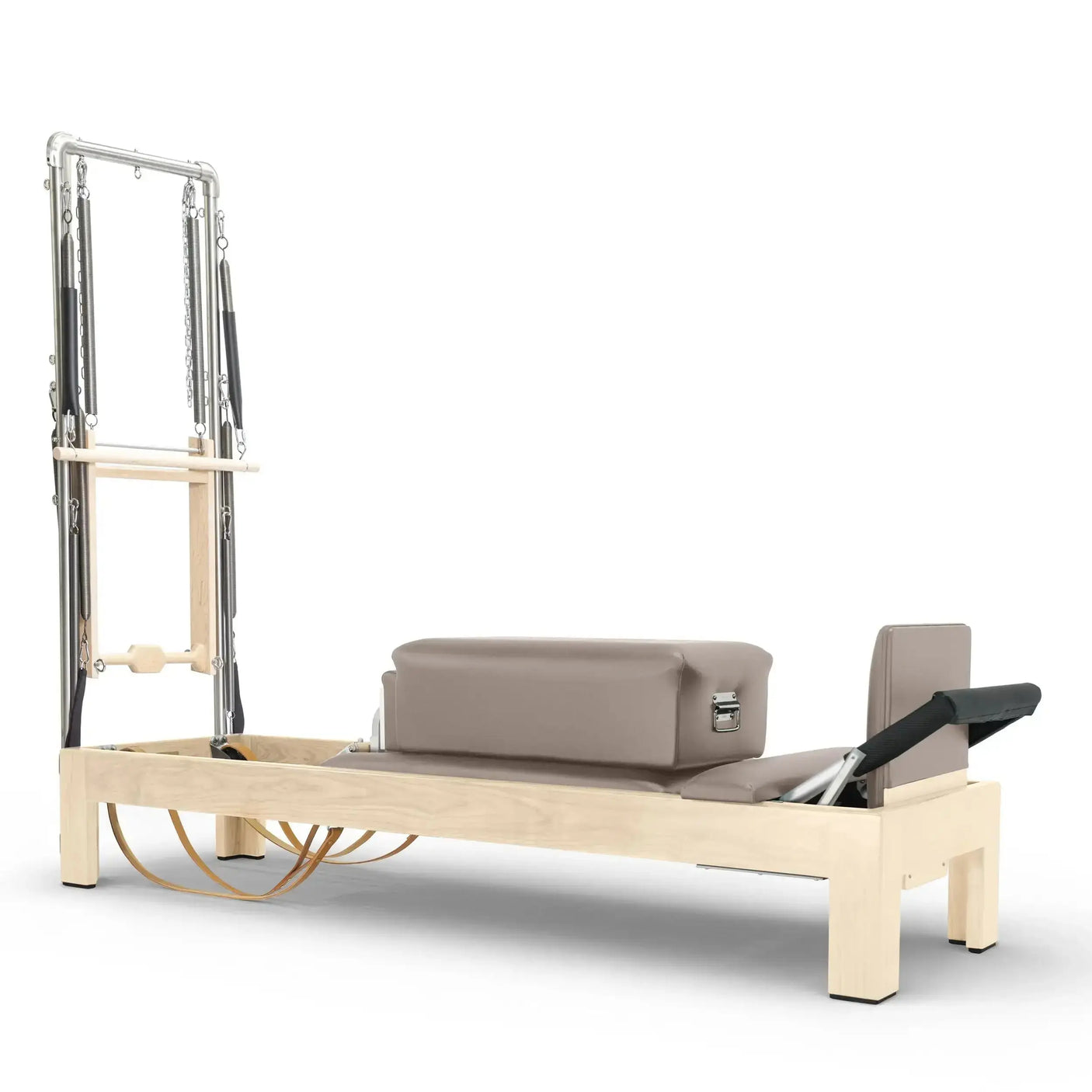 Elina Pilates Reformer Klassisch Naturholz mit Tower – Nahaufnahme