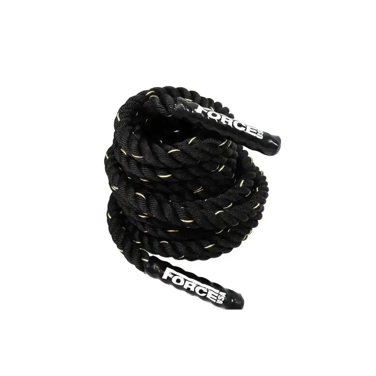 Force USA 15m Battle Rope – robust training rope with rubber caps for intensive full-body training.
