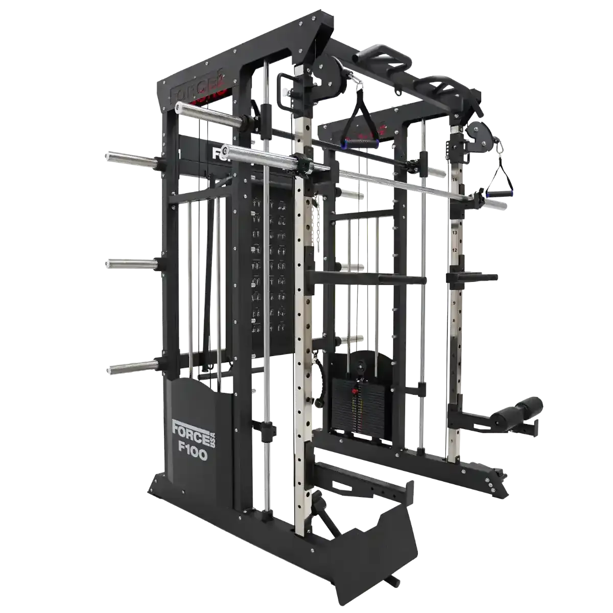Force USA F100 V2 Functional Trainer showcasing dual weight stacks and versatile attachments