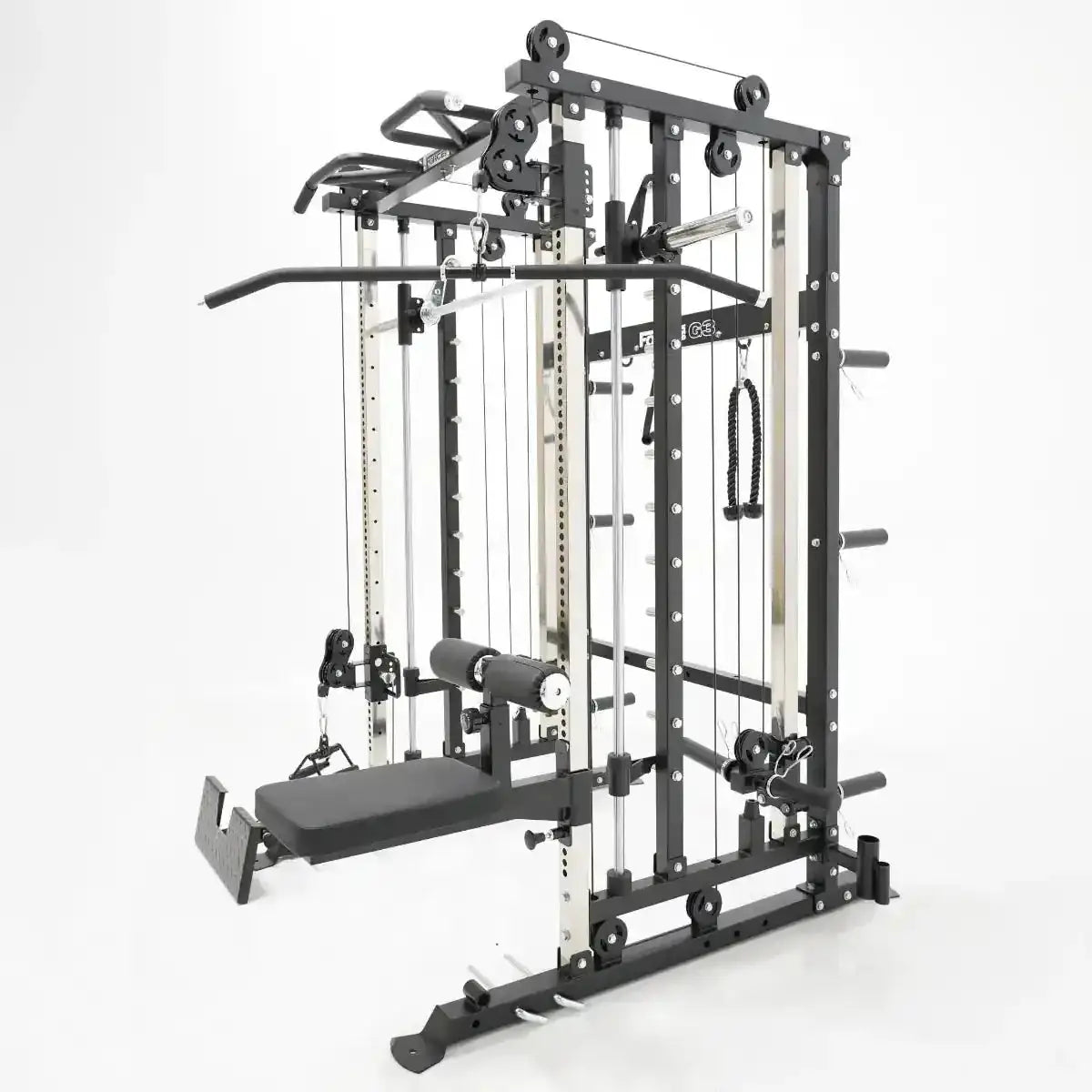Force USA G3 Upgrade Kit components including lat pulldown seat and low row footplate.