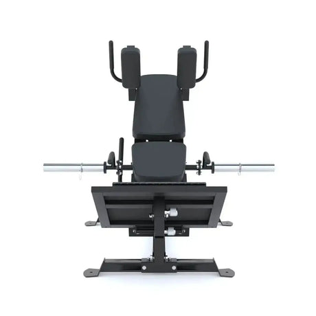 Force USA Compact Leg Press & Hack Squat V3 with adjustable footplate and ergonomic shoulder pads.

